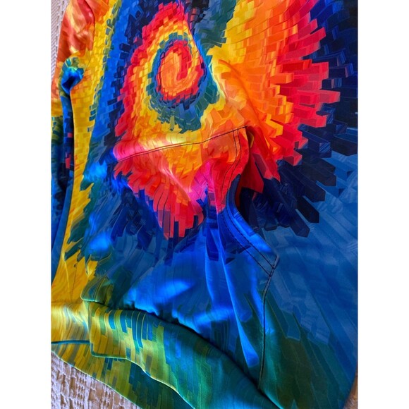 Kaladescope 3D Hoodie Sweatshirt Size Large Rag-tied Tie-dyed Rainbow Swirl - Picture 4 of 9